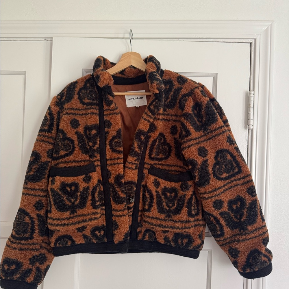 Antik Batik Tan and Black Textured Jacket